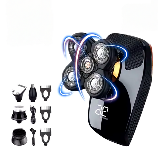 Rasoio Elettrico 5-in-1 + Accessori per: Capelli-Barba-Viso-Orecchie-Naso